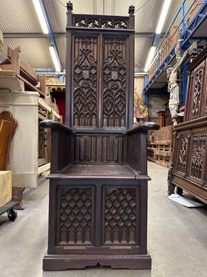 Bishop Seat. style Gothic - Style en Oak wood, France 19 th century