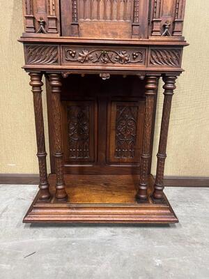 Cabinet  style Gothic - Style en Walnut wood , France 19 th century