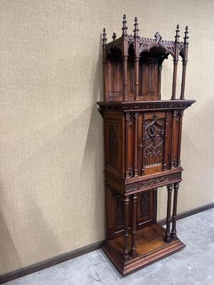 Cabinet  style Gothic - Style en Walnut wood , France 19 th century