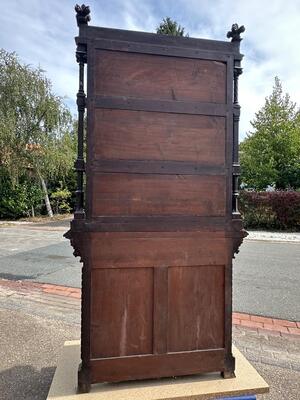 Cabinet style Gothic - Style en Wood / Glass / Brass / Bronze, France 19 th century