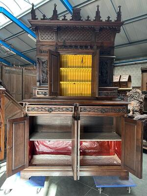 Cabinet  style Gothic - Style en Wood, France 19 th century