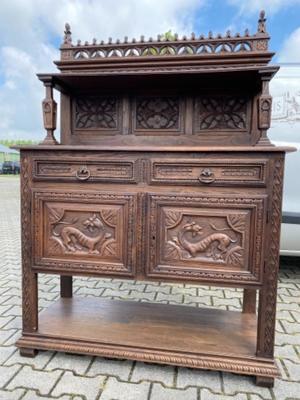 Cabinet / Dresser style Gothic - style en Wood, France 19 th century