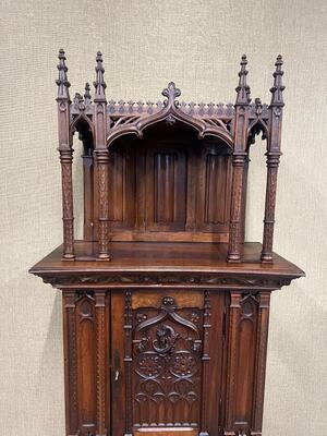 Cabinet Expected ! style Gothic - Style en Walnut wood , France 19 th century