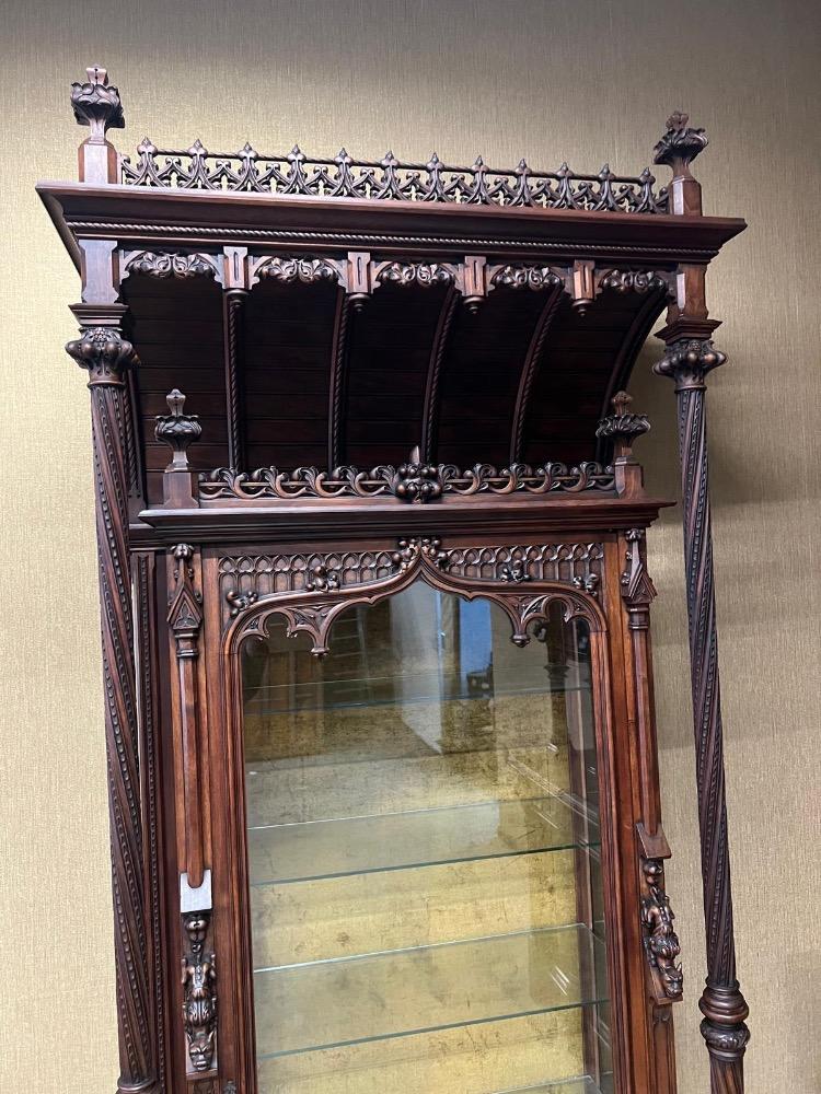 1 Gothic - Style Cabinet Signed : V. Aimone.