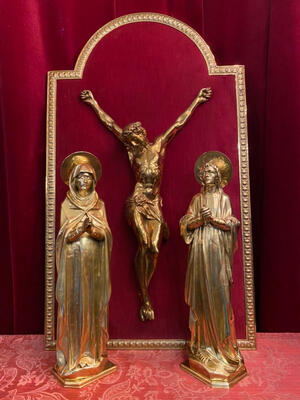 Calvary Scene Corpus Christi St. Mary & St. John  style Gothic - style en Bronze / Polished and Varnished, Belgium  19 th century ( Anno 1865 )