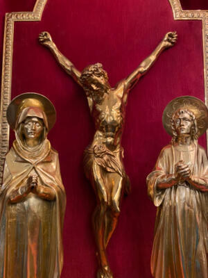 Calvary Scene Corpus Christi St. Mary & St. John  style Gothic - style en Bronze / Polished and Varnished, Belgium  19 th century ( Anno 1865 )