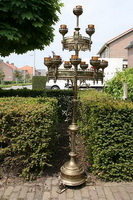 Candelabre style Gothic - Style en Brass / Bronze, Belgium 19th century