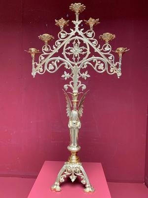 Candle Holder style Gothic - style en Bronze / Polished and Varnished, France 19 th century ( Anno 1875 )