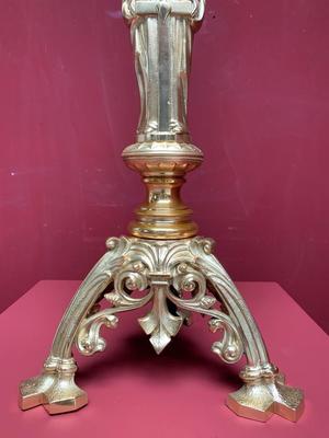 Candle Holder style Gothic - style en Bronze / Polished and Varnished, France 19 th century ( Anno 1875 )