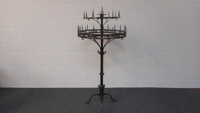 Candle Holder Expected !  style Gothic - style en Hand- Forget Iron, Belgium 19th century