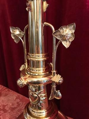Candle Holder Measures Without Pin. style Gothic - style en Bronze / Polished and Varnished, France 19th century
