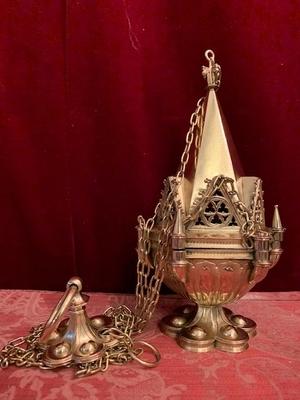 Censer style Gothic - style en Bronze / Polished and Varnished, Belgium 19th century