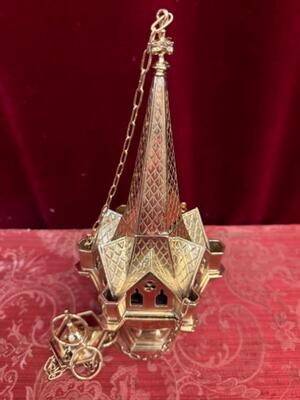 Censer  style Gothic - Style en Bronze / Polished and Varnished, Belgium  19 th century ( Anno 1885 )