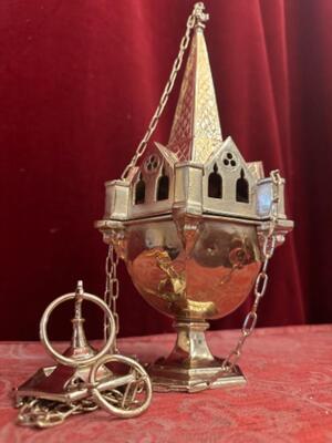 Censer  style Gothic - Style en Bronze / Polished and Varnished, Belgium  19 th century ( Anno 1885 )