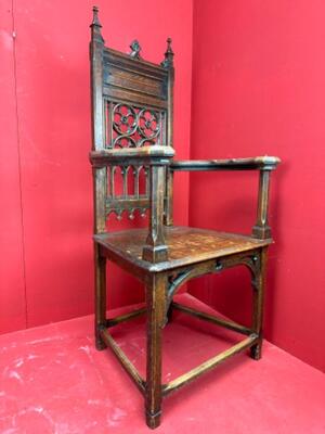 Chair style Gothic - Style en Oak wood, France 19 th century ( Anno 1885 )