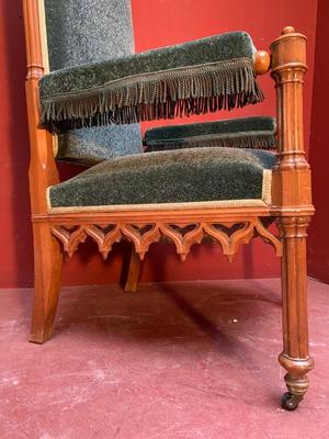Chair style Gothic - Style en Walnut wood , France 19th century