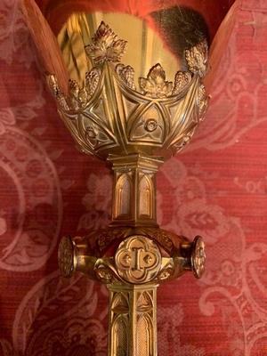 Chalice style Gothic - style en Brass / Gilt, Belgium 19th century ( anno 1890 )