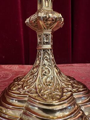 Chalice style Gothic - Style en Full - Silver Polished Varnished , France 19 th century ( Anno 1885 )