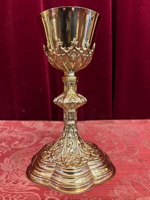 Chalice style Gothic - Style en Full - Silver Polished Varnished , France 19 th century ( Anno 1885 )