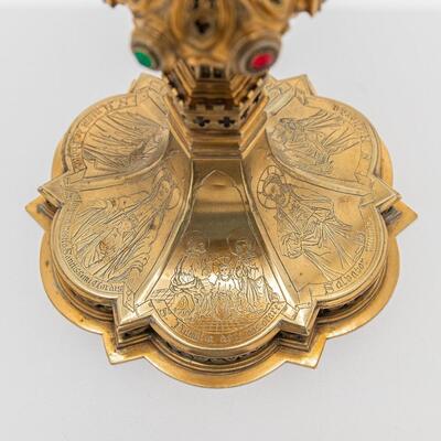 Chalice style Gothic - Style en Silver Cuppa / Brass / Stones, 19 th century