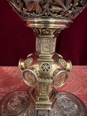 Chalice style Gothic - Style en Full - Silver, Belgium  19 th century ( Anno 1875 )