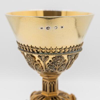 Chalice style Gothic - Style en Silver Cuppa / Brass / Stones, 19 th century