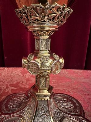 Chalice style Gothic - Style en Full - Silver / Polished & Varnished , Belgium  19th century anno 1875