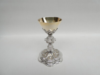 Chalice  style Gothic - Style en Full - Silver / Silver Marks Present, Belgium  19 th century
