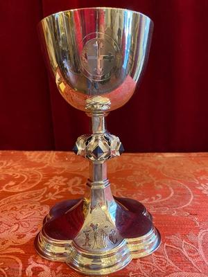Chalice style Gothic - Style en Full Silver / Stones, 19th century ( anno 1865 )