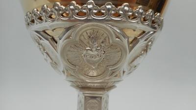 Chalice  style Gothic - Style en Silver Cuppa / Brass Silver Plated, Belgium 19 th century