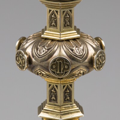 Chalice By :  Billaux-Grossé  style Gothic - Style en Full - Silver / Silver Marks Present, Bruxelles - Belgium  19 th century