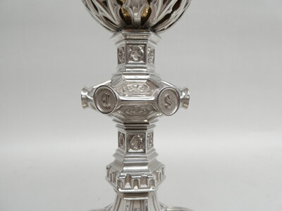 Chalice Expected. style Gothic - Style en Full - Silver / Silver Marks Present, Belgium  19 th century