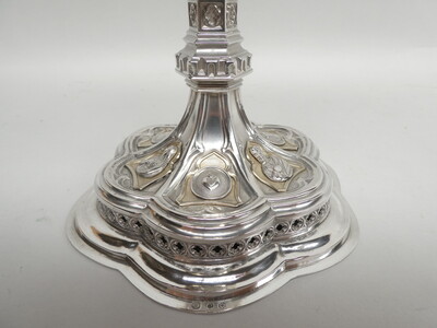 Chalice Expected. style Gothic - Style en Full - Silver / Silver Marks Present, Belgium  19 th century
