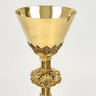 Chalice Expected Soon ! style Gothic - Style en Silver 800 / 1000, Belgium  19 th century