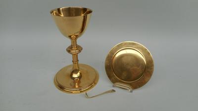 Chalice With Original Case  style Gothic - Style en Silver Cuppa / Brass Gilt, Belgium 19 th century