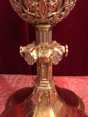 Chalice With Original Paten All Silver style Gothic - style en full silver / Gilt, Belgium 19th century ( anno 1875 )
