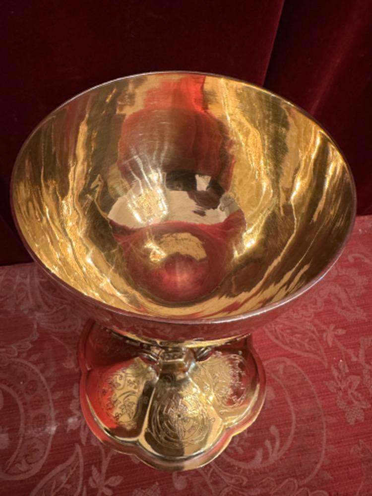 1 Gothic - Style Chalice With Original Paten. Signed By J.O Roosmalen & Zn