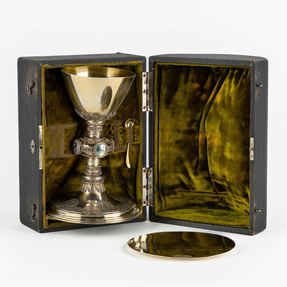 1 Gothic - Style Chalice With Original Paten & Spoon.