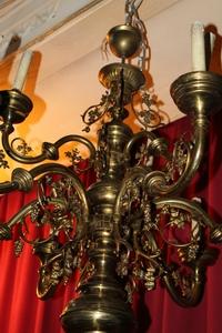 Chandelier style Gothic - style en Brass / Bronze, Belgium 19th century