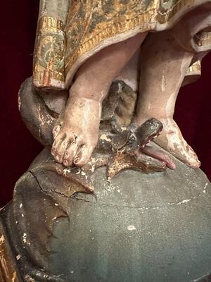 Child Jesus Sculpture style Gothic - Style en Wood / Glass Eyes, Spain 19 th century ( Anno 1885 )