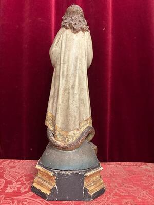 Child Jesus Sculpture style Gothic - Style en Wood / Glass Eyes, Spain 19 th century ( Anno 1885 )