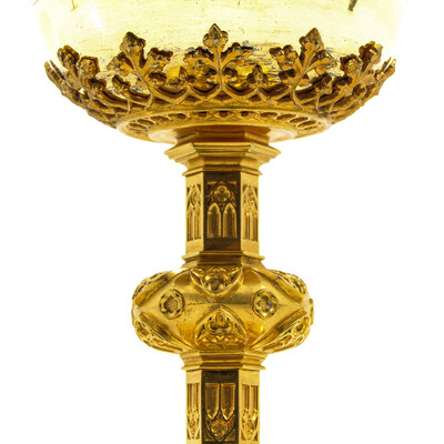Ciborium style Gothic - Style en Brass / Gilt , Belgium  19 th century