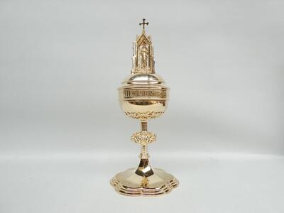 Ciborium By: Bourdon  style Gothic - Style en Full - Silver, Gent - Belgium 19 th century ( Anno 1865 )