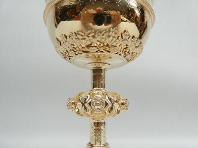 Ciborium By: Bourdon  style Gothic - Style en Full - Silver, Gent - Belgium 19 th century ( Anno 1865 )