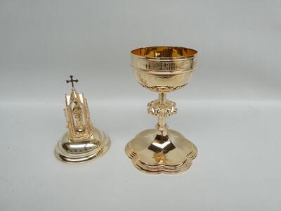 Ciborium. By: Bourdon. More Detail Pictures Of Nr : 4944365 style Gothic - Style en Full - Silver, Gent - Belgium 19 th century ( Anno 1865 )