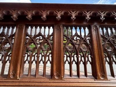 Communion Rail style Gothic - Style en Oak wood, Belgium  19 th century ( Anno 1865 )