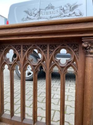 Communion Rail style Gothic - style en Oak wood, Belgium 19 th century