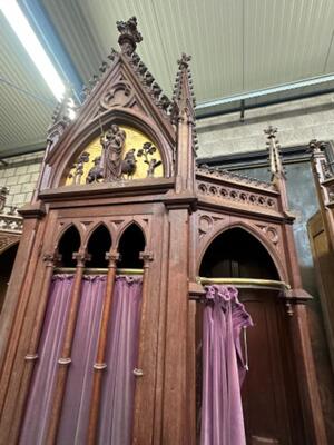 Confessional  style Gothic - Style en Oak Wood, Belgium 19th century