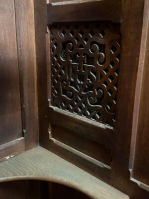 Confessional style Gothic - Style en Wood Oak, Antwerp - Belgium 19 th century ( Anno 1875 )