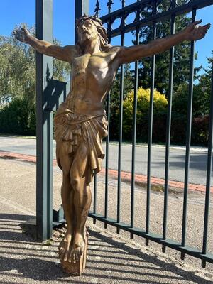 Corpus Christi Suitable For Outdoor Use ! style Gothic - Style en Cast - Iron, France 19 th century